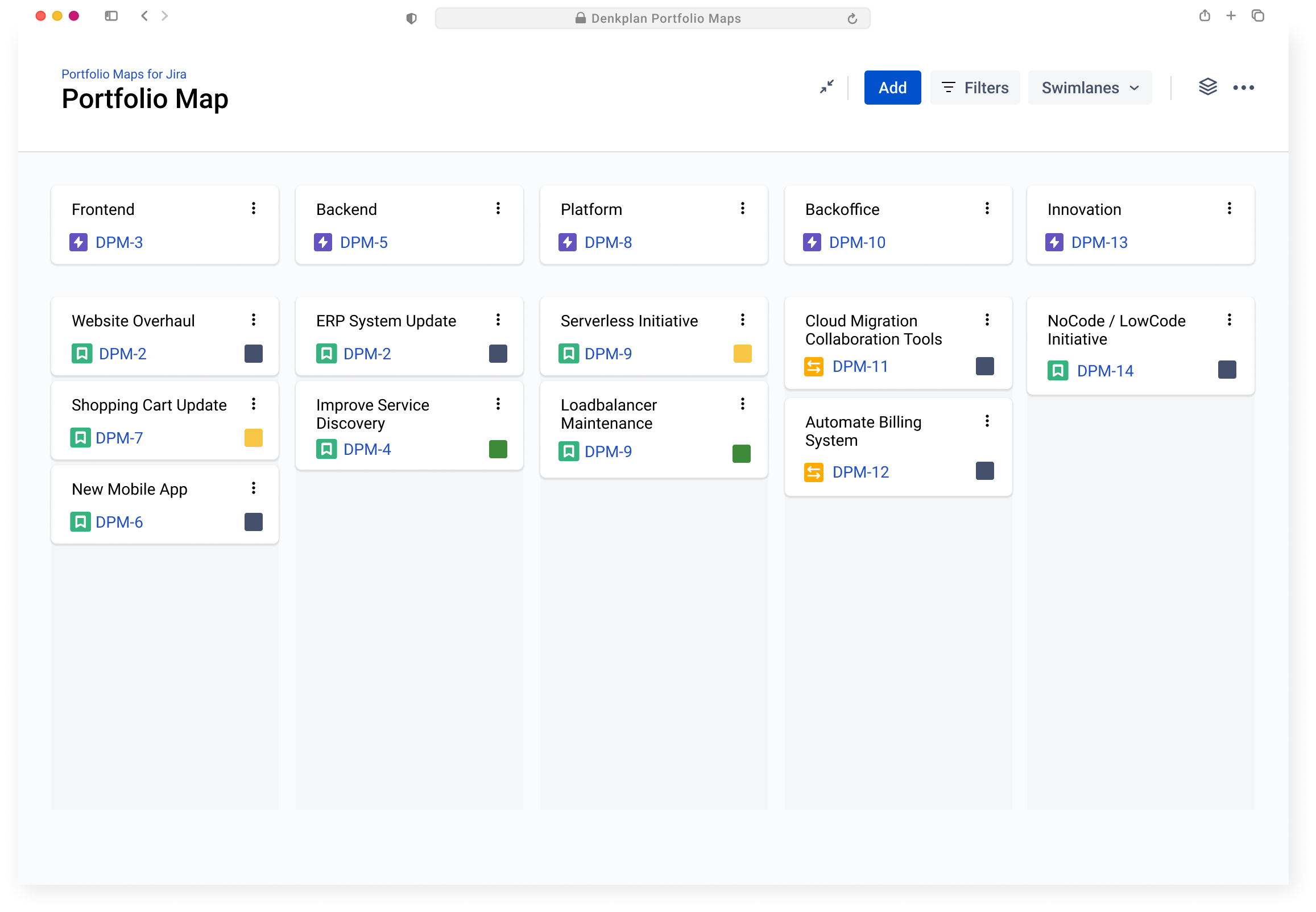 Denkplan Portfolio Map Screenshot
